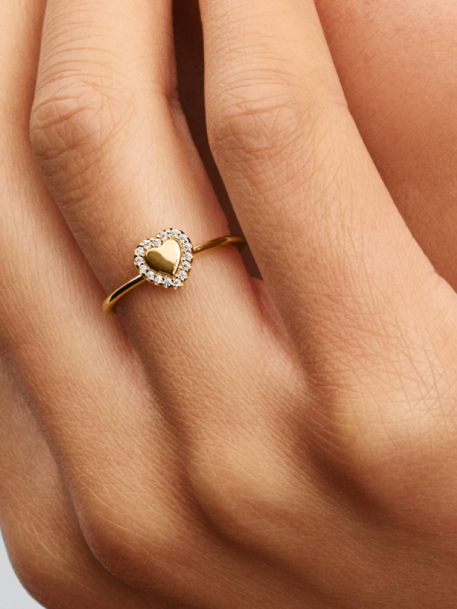 Indgraverbar Hjerte Halo Ring