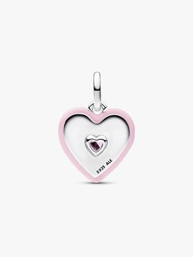 Strålende Pink Hjerte Medaljoncharm
