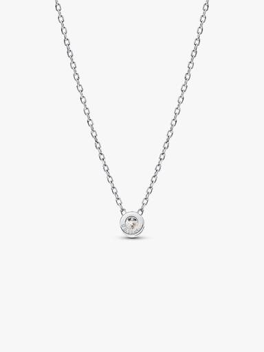 Pandora Era bezel halskæde i sterlingsølv med vedhæng og laboratorieskabt diamant