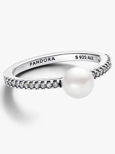 Behandlet Ferskvandskulturperle- og Pavé ring