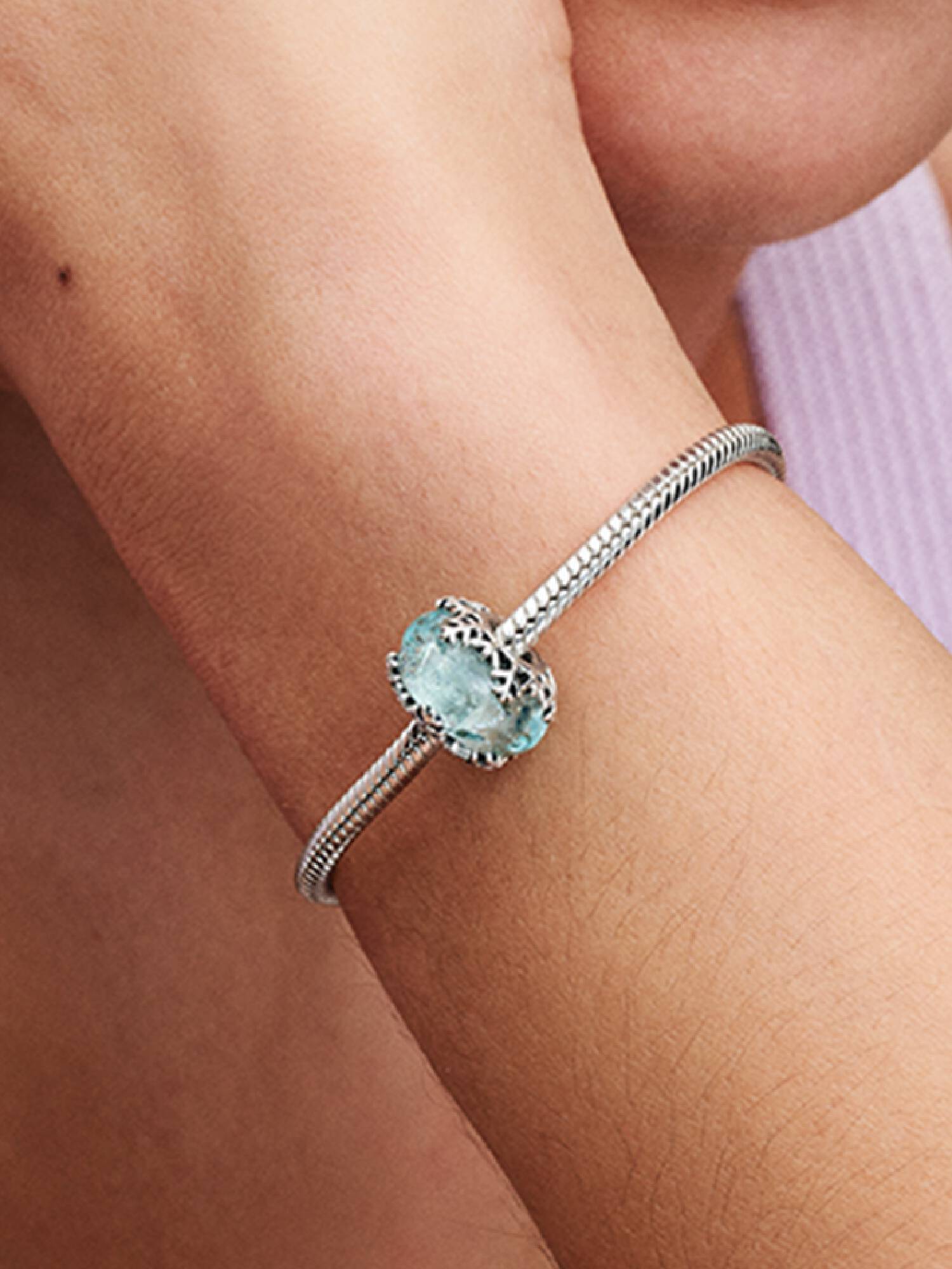 Vinterblåt Snefnug Murano Charm