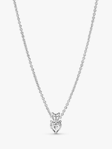 Funklende Collier-Halskæde med Dobbelthjerte Vedhæng