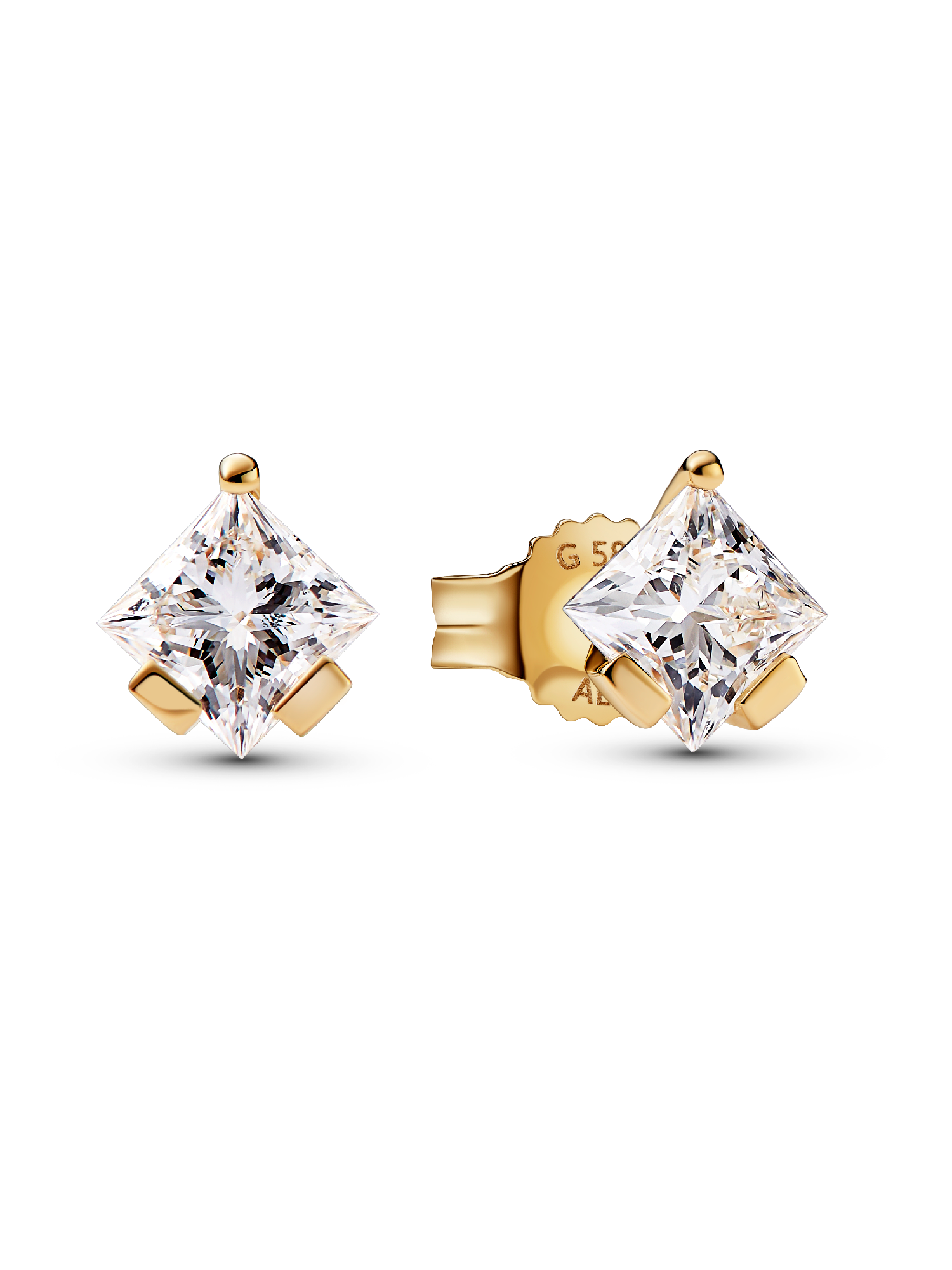 Pandora Nova øreringe i 14 kt. guld med laboratorieskabt diamant