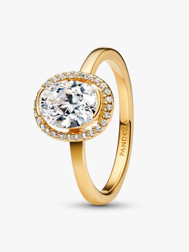 Oval Funklende Halo Ring