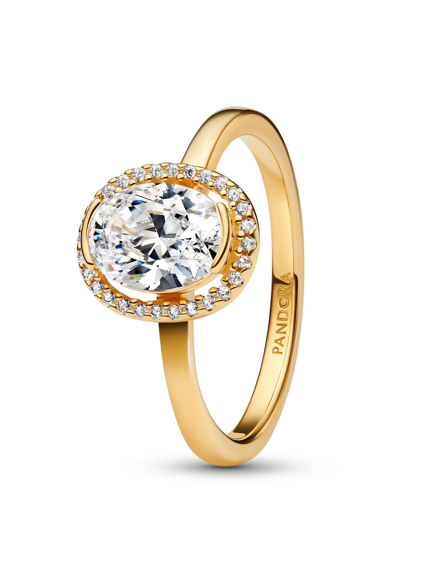Oval Funklende Halo Ring