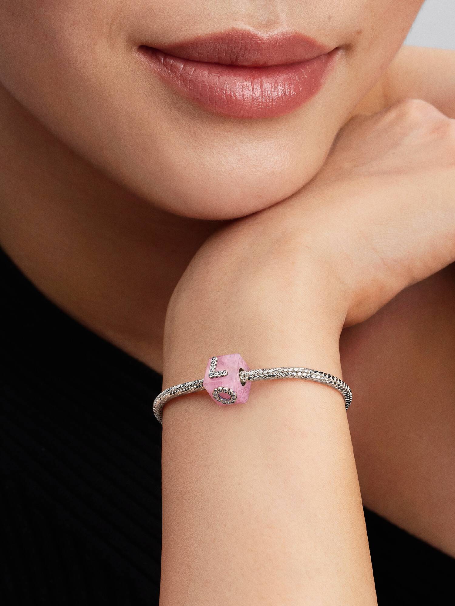 Pink Muranoglas Kærlighedsterning Charm