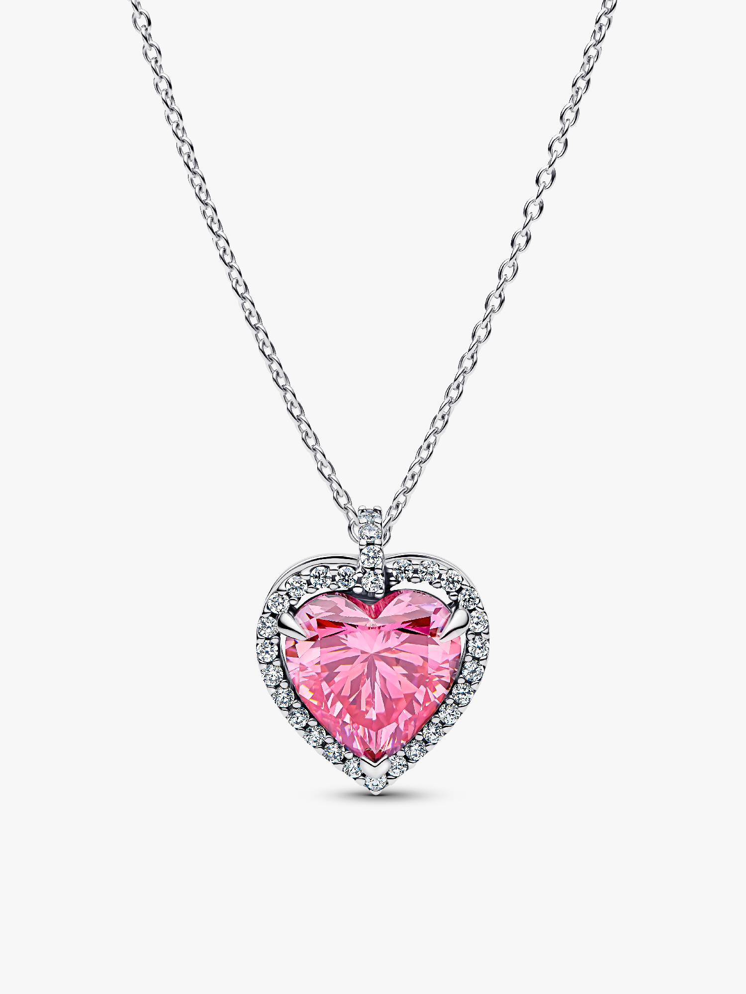 Pink Halo Hjerte Collier-Halskæde