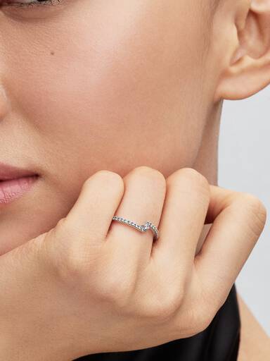 Funklende Delt Pavé Ring