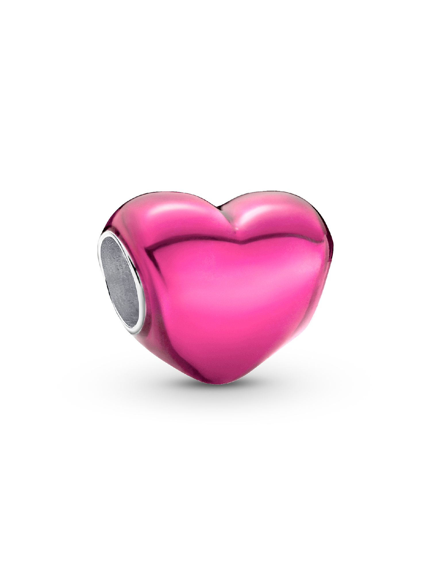 Metallisk Pink Hjerte Charm