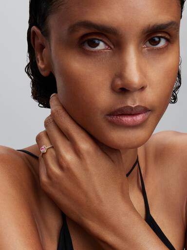 Fremhævet Pink Hjerte Ring