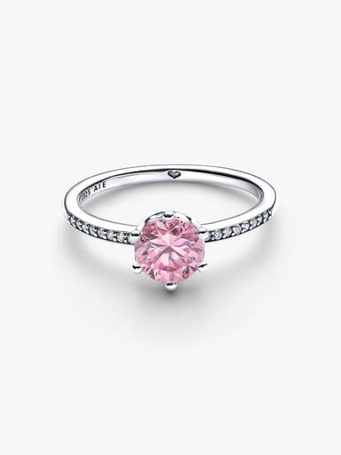 Pink Funklende Krone Ring