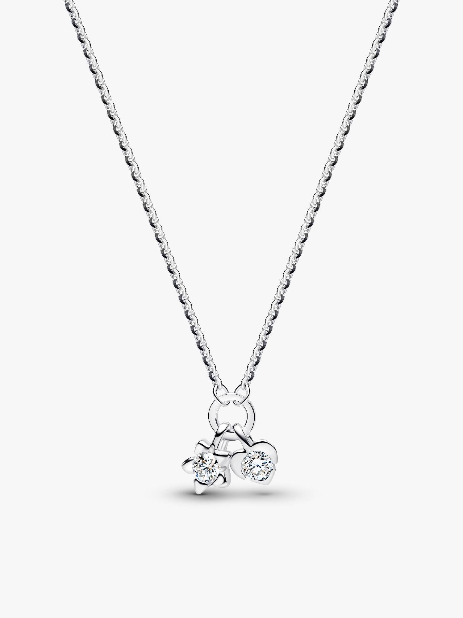 Pandora Talisman halskæde i sterlingsølv med hjerte- og stjernevedhæng med laboratorieskabte diamanter