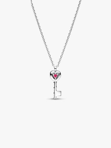 Fremhævet Hjerte Nøgle Collier-Halskæde