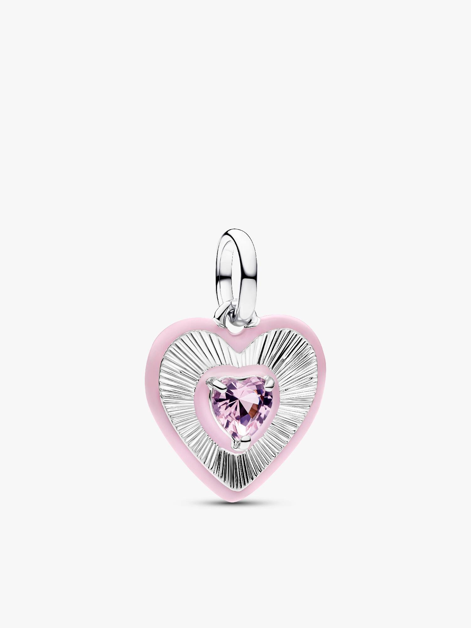 Strålende Pink Hjerte Medaljoncharm