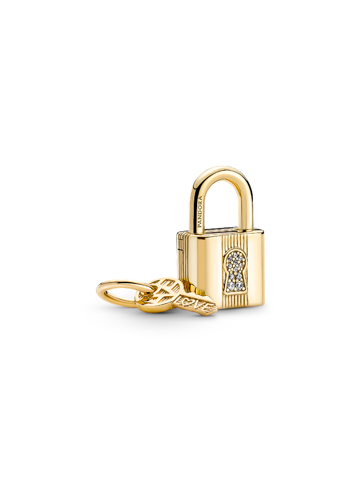 Hængelås- og Nøglecharm med vedhæng