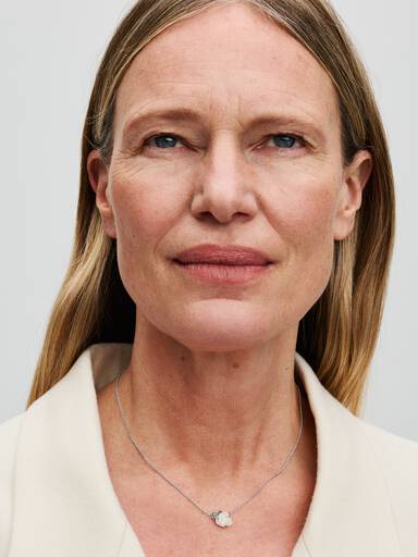 Hvid Rose-i-Blomst Collier Halskæde