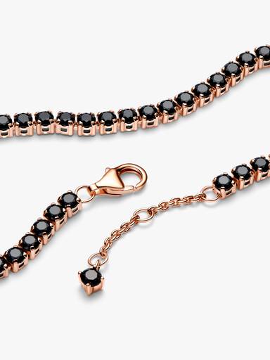 Sort Sparkling Tennisarmbånd
