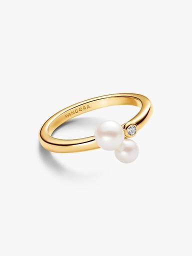Duo Ring med Behandlede Ferskvandskulturperler