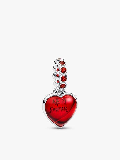 Rødt hjerte charm & armbåndssæt
