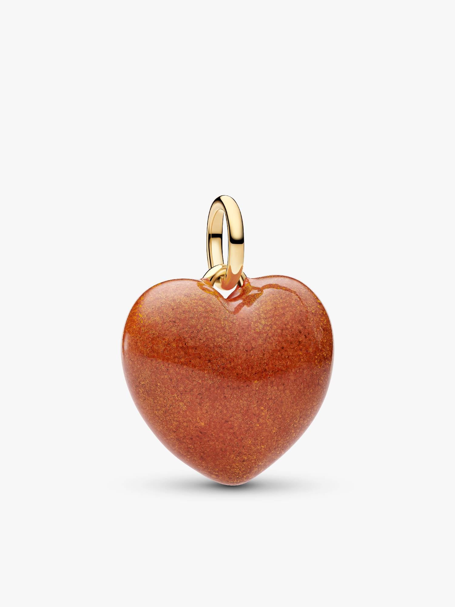 Orange Buttet Hjerte Charm med vedhæng