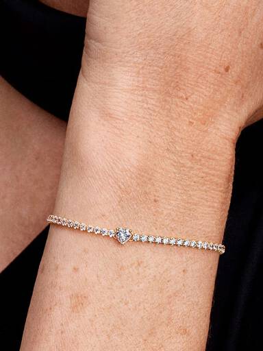 Funklende Hjerte Tennisarmbånd