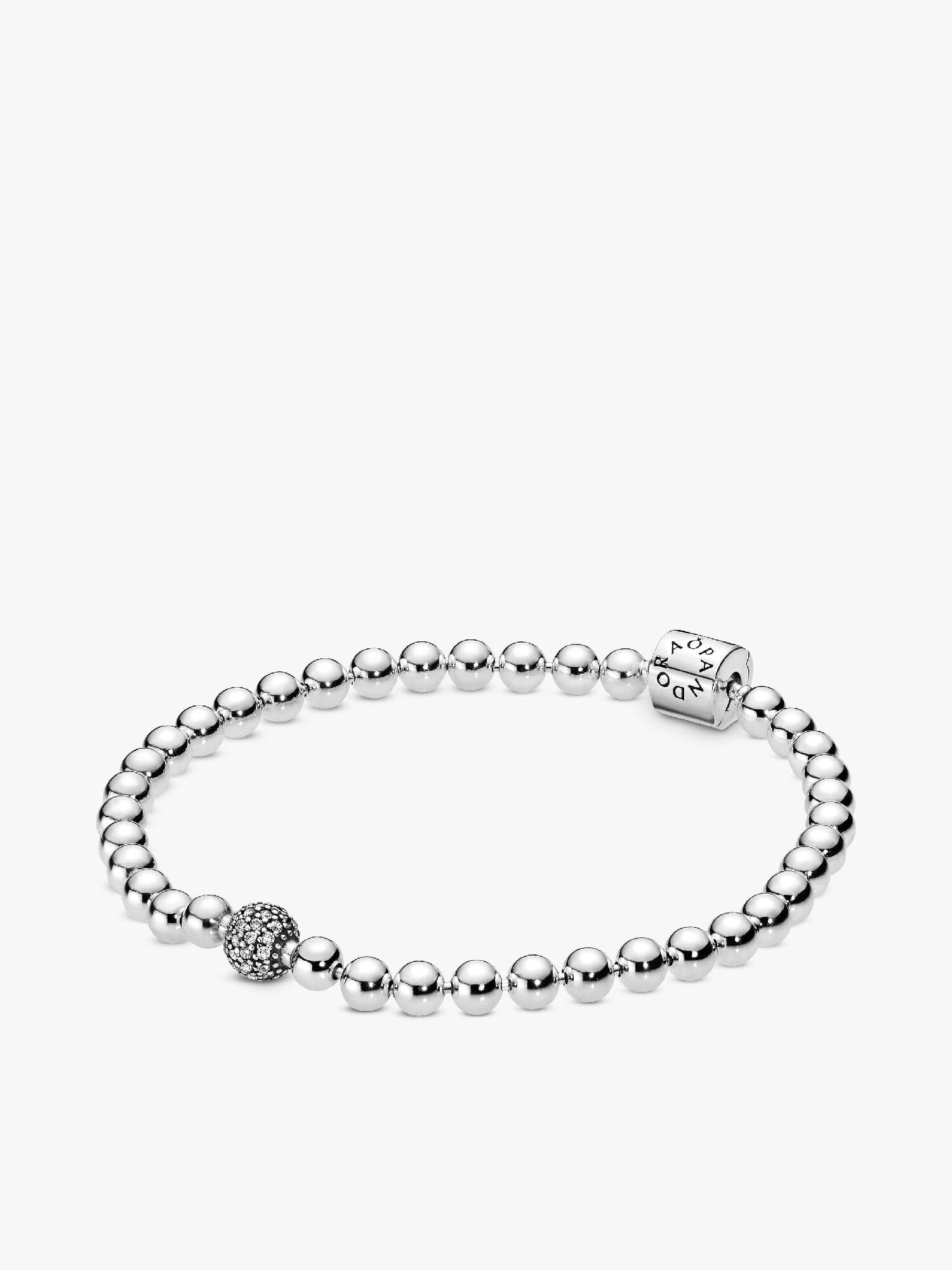 Kugle- og Pavéindfattet Armbånd