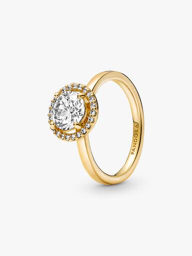 Funklende Rund Halo Ring