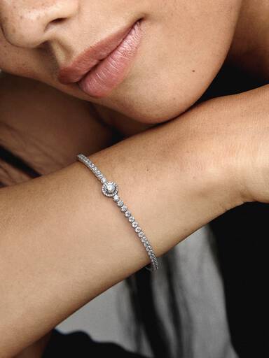 Funklende Halo Tennisarmbånd