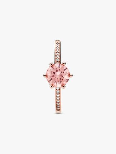 Rosa Funklende Krone Solitairering