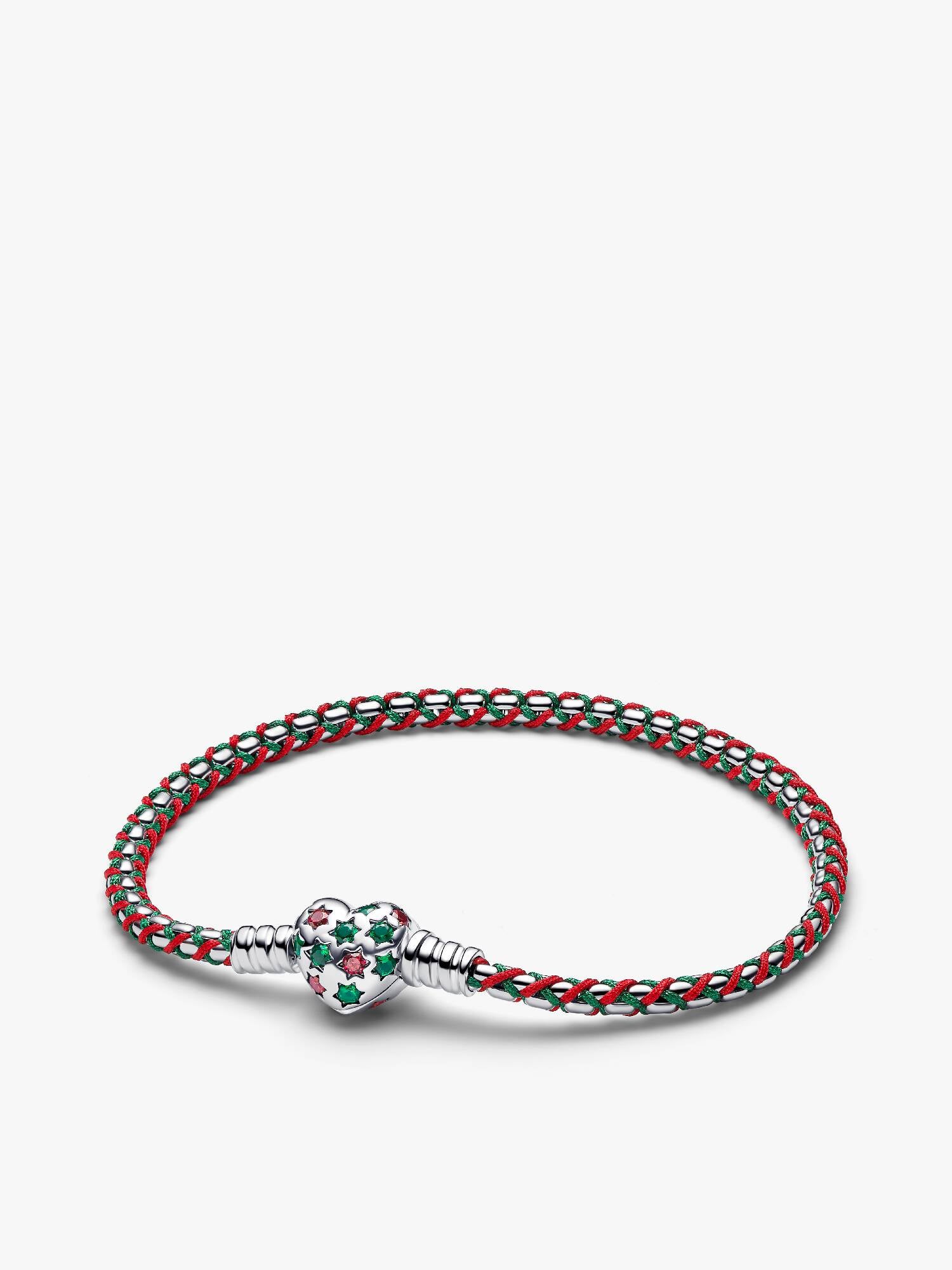 Box Chain Armbånd med Pebermynte Snor 