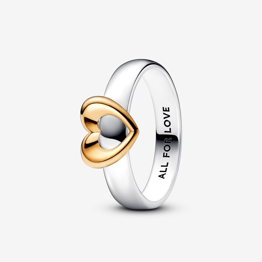 Totonet og stabelbar ring med funklende hjerte image number 0