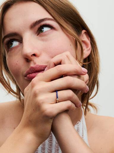 Pandora ME Pavé og Blå Dobbeltring