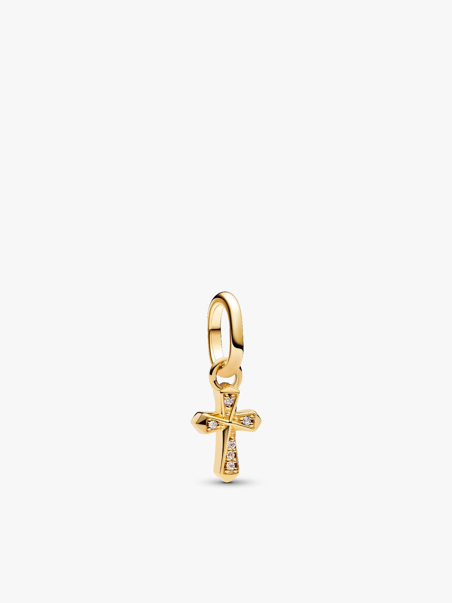 Funklende Kors Mini Charm med Vedhæng