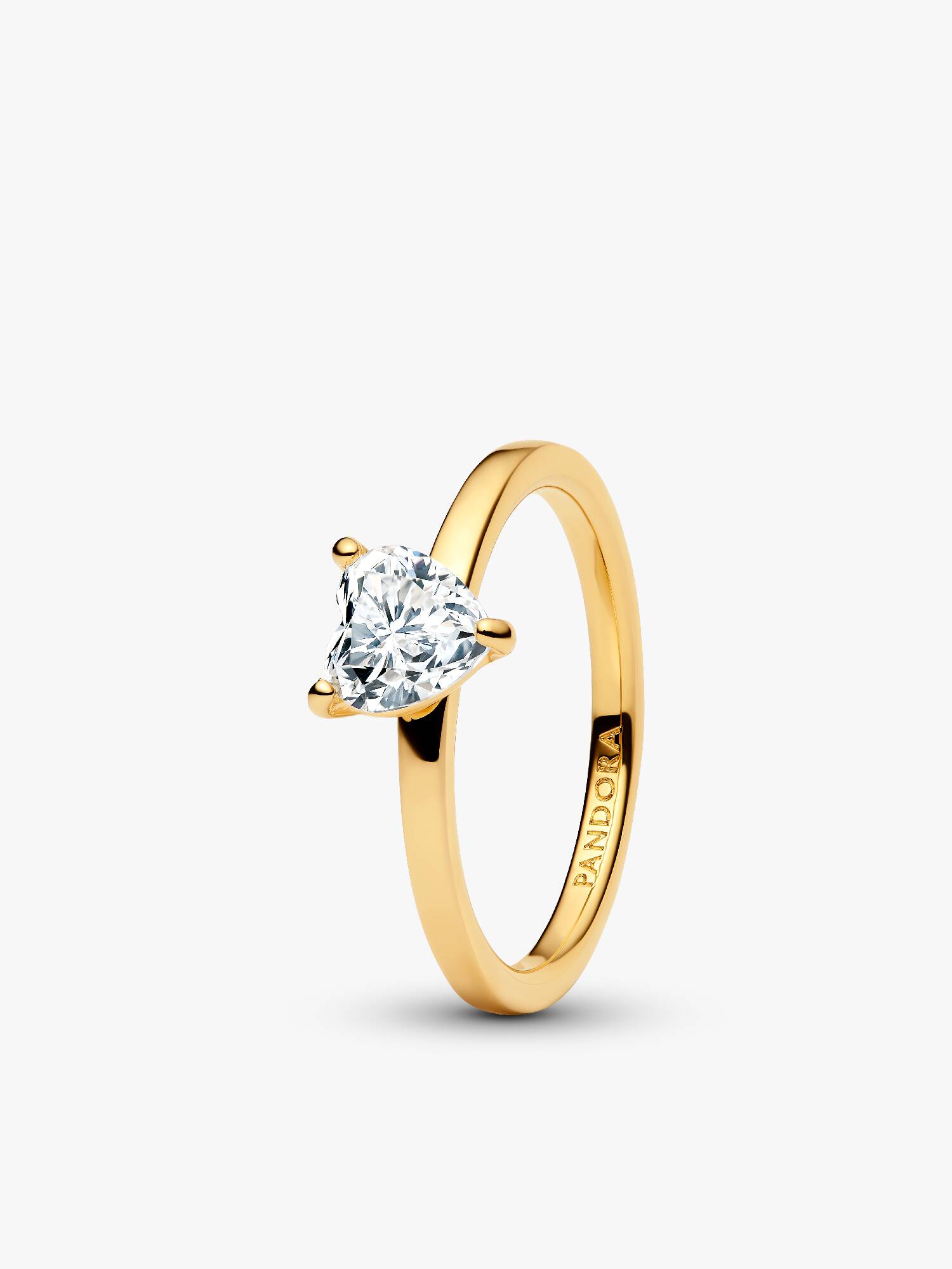 Funklende Klart Hjerte Solitaire Ring