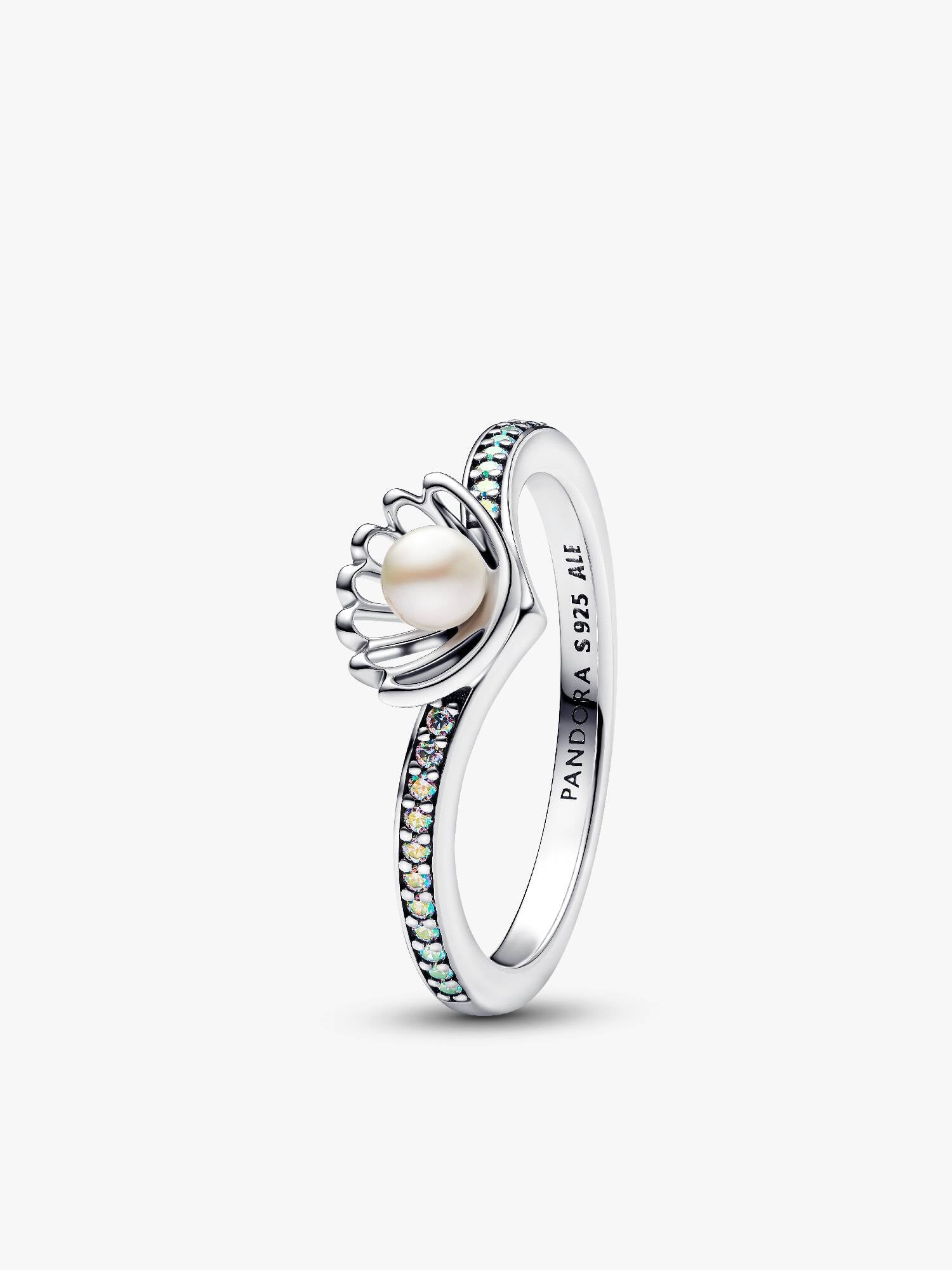 Disney Princess Ariel Muslingeskal Behandlet Ferskvandskulturperle Ring