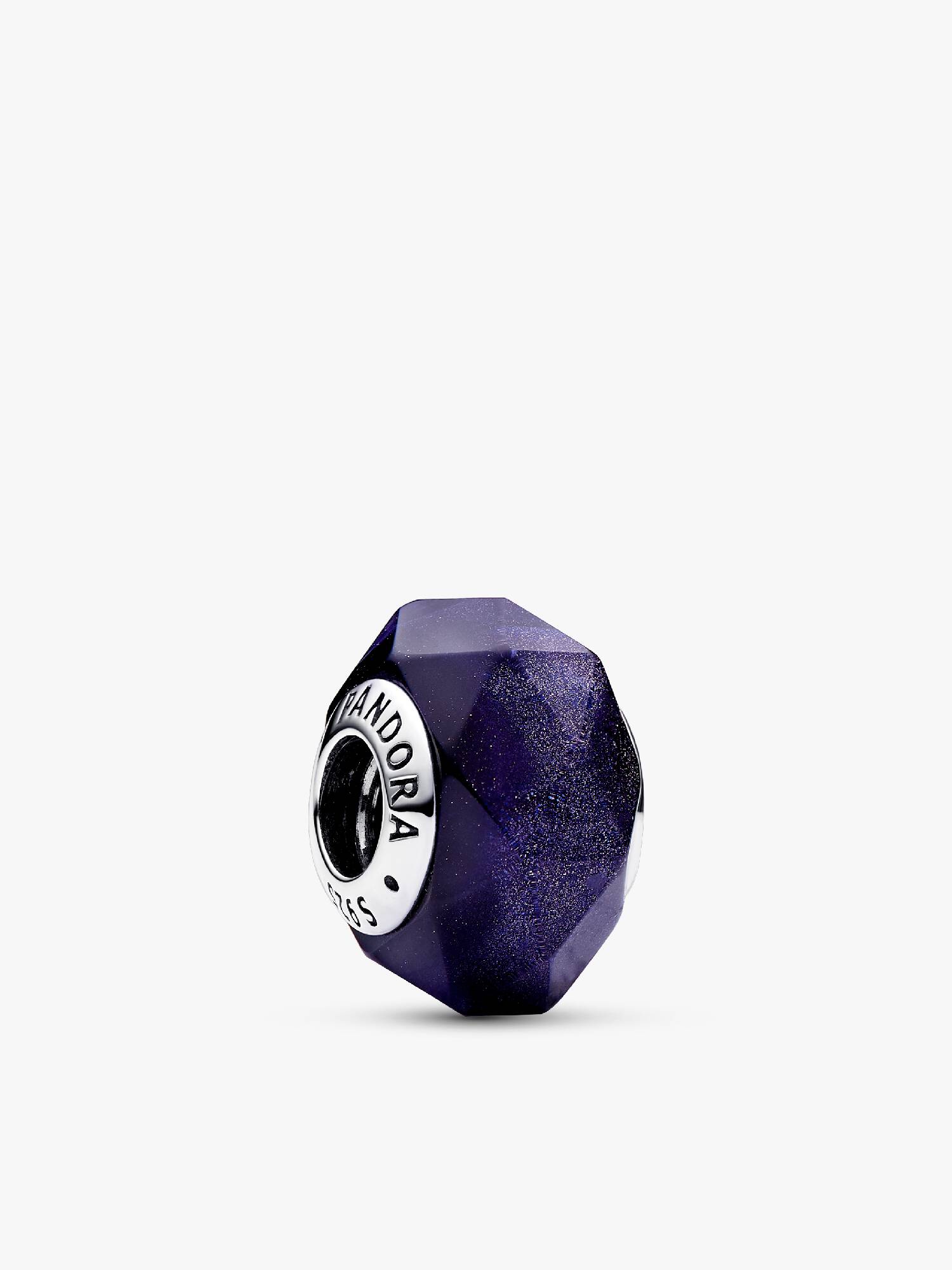 Facetteret Blåt Muranoglas Charm
