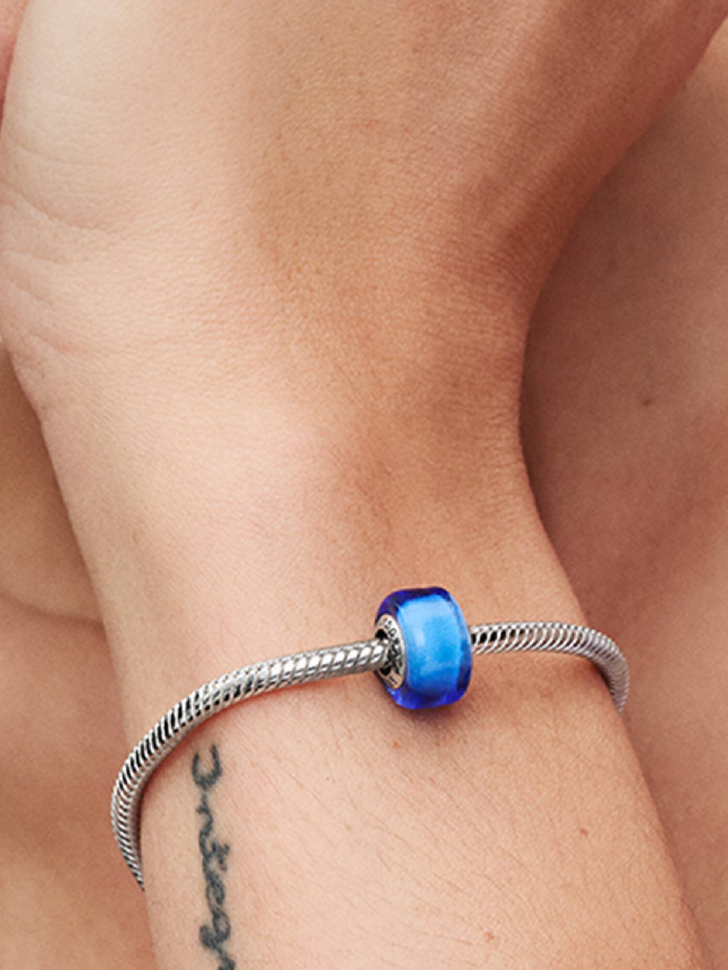 Blåt Muranoglas charm