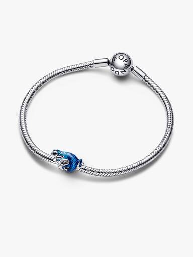 Metalblå Gekko charm