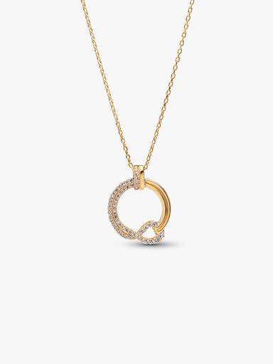 Pandora Infinite Pavé Cirkel Halskæde med Vedhæng og laboratorieskabt diamant