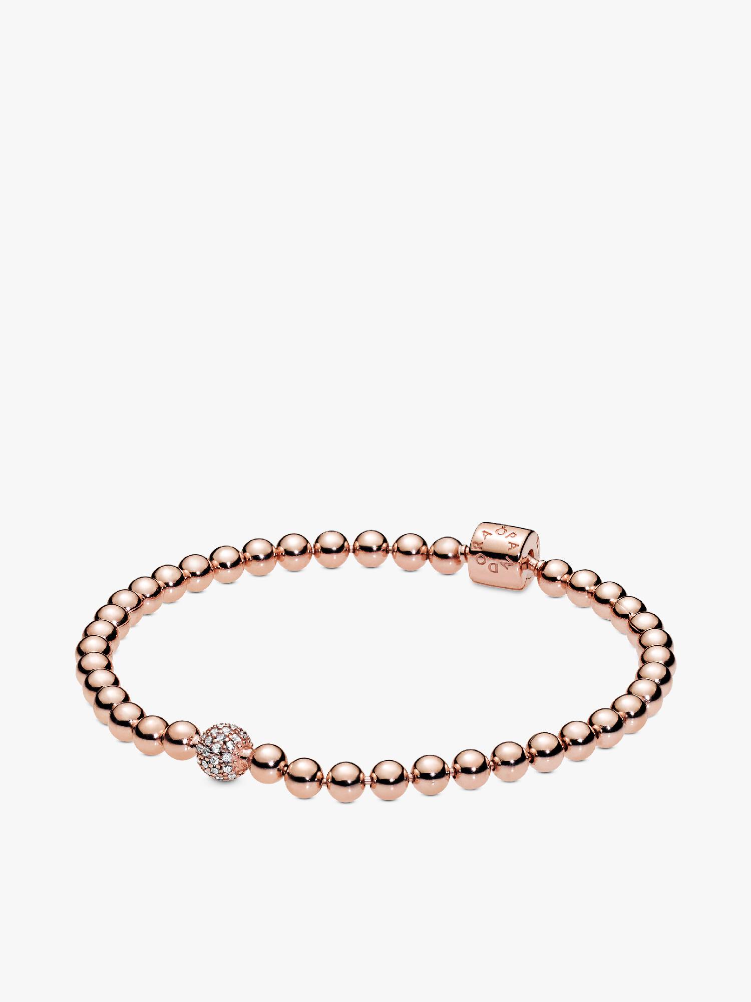Kugle- og Pavéindfattet Armbånd
