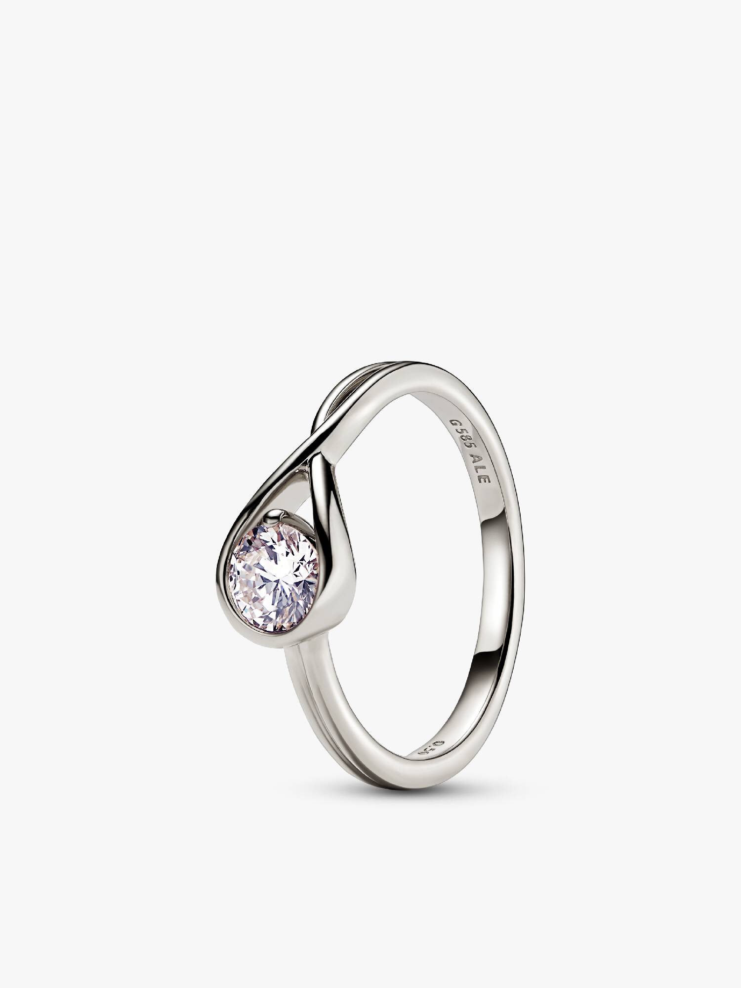Pandora Infinite ring i 14 kt. hvidguld med laboratorieskabt diamant