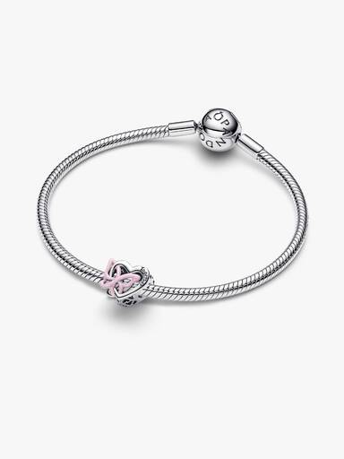 Sammenflettet Hjerte & Sommerfugl Charm