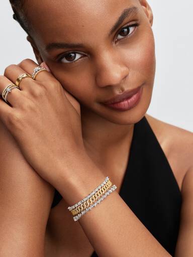Funklende Baguette Tennisarmbånd