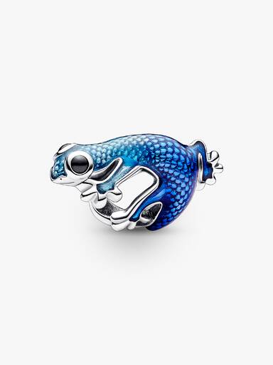 Metalblå Gekko charm