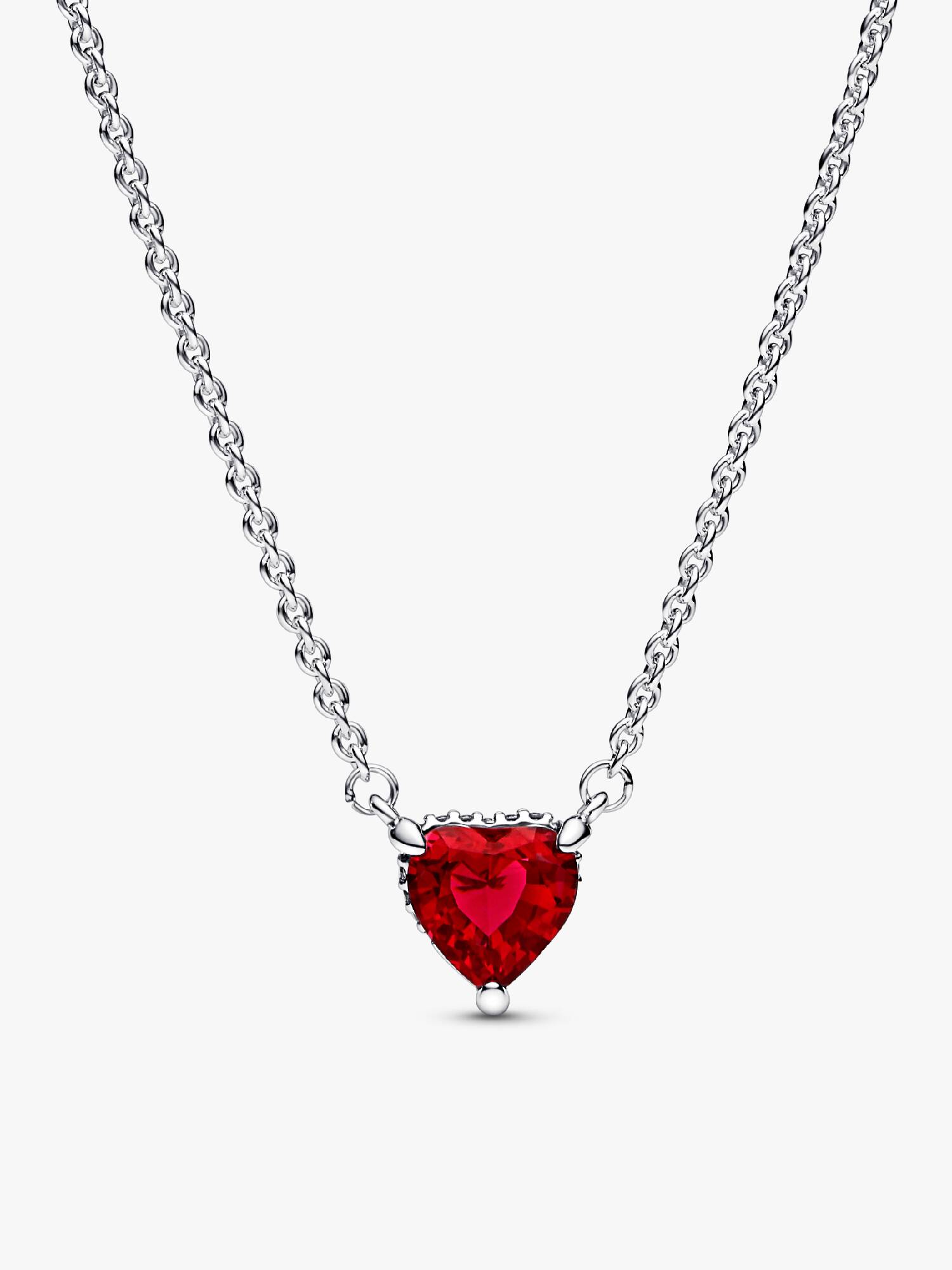 Collier-halskæde med funklende Hjertehalovedhæng