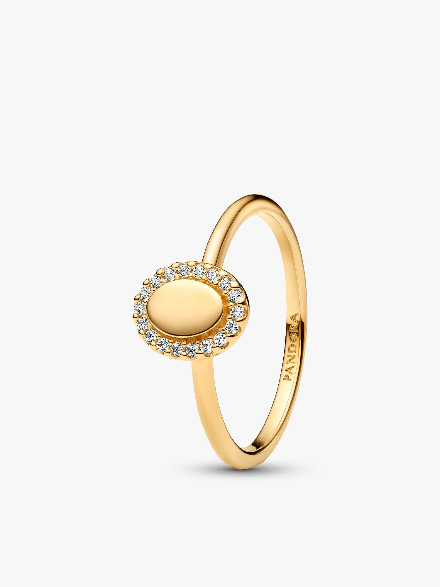 Indgraverbar Oval Halo Ring
