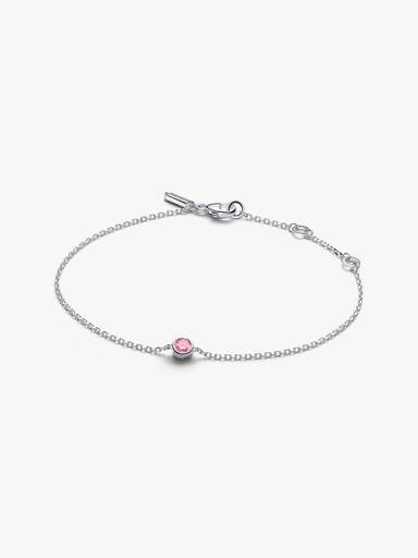 Pandora Era Bezel Kædearmbånd i Sterlingsølv med Pink Laboratorieskabt Diamant