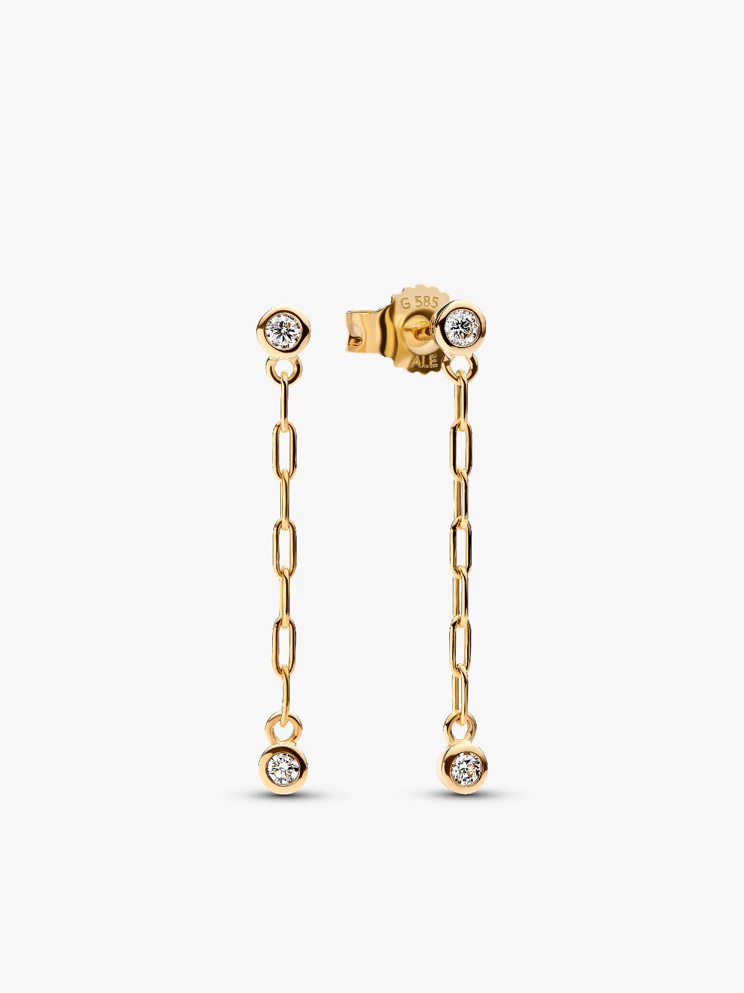Pandora Era Bezel Laboratorieskabte Diamanter Papirclips Drop-øreringe