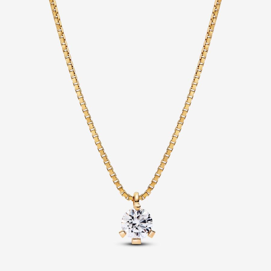 Pandora Nova halskæde i 14 kt. guld med vedhæng med laboratoriedyrket diamant image number 0