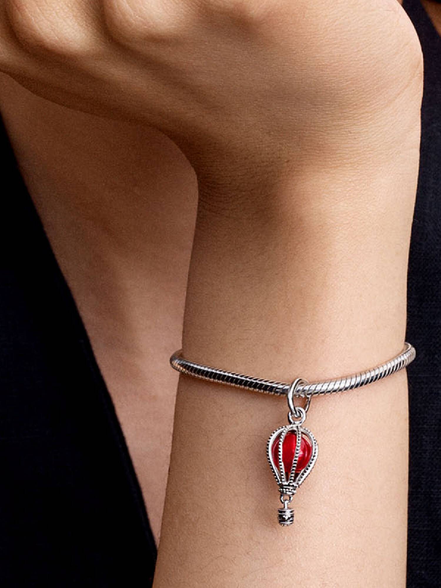Varmluftballon Muranoglas Charm med vedhæng
